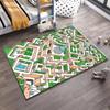 Colorful Patterned Maze Carpet with Fountain Center and Green Hedges Suitable for use as an anti-slip for living room bedroom sofas