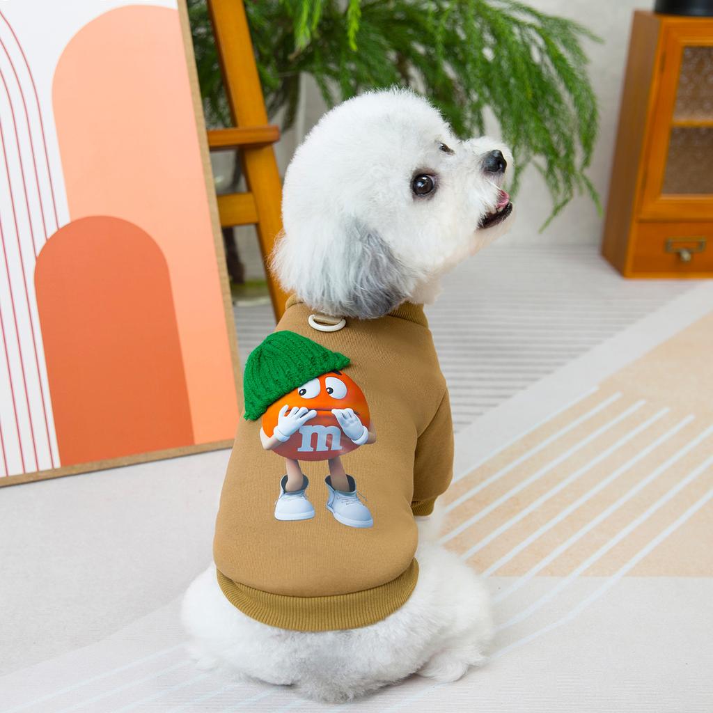 Funny Dog Hoodies Fleece Lined Sweatshirt for Small Dogs, Cartoon Puppy Coat Spring Autumn Dog Clothes Yorkie Pet Apparel