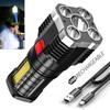 5 LED Super Bright Flashlight Rechargeable Outdoor Multi-function Waterproof Led Long-range Spotlight Battery COB Light