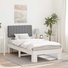 Bed Frame with Padded Headboard Light Grey 100 x 200 cm