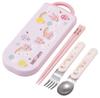 Skater Lunch Box Trio and Antibacterial Cutlery with Made In Rabbit TACC2AG69600 Kids' Set, Chopsticks, Spoon, Fork, Easy-Opening Slide-Out Design,