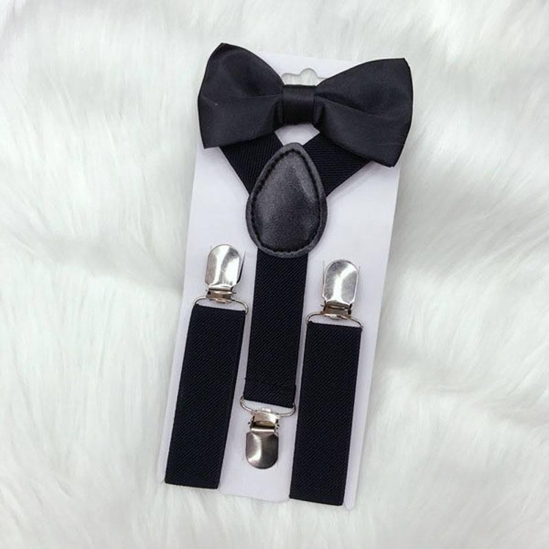 Стильный детский эластичный набор подтяжек и галстука-бабочки для мальчиков и девочек в нескольких цветах