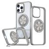 For IPhone 15 Phone Case Magsafe Magnetic Double Ring Pivot for Apple 15 ProMax Transparent Stand Case