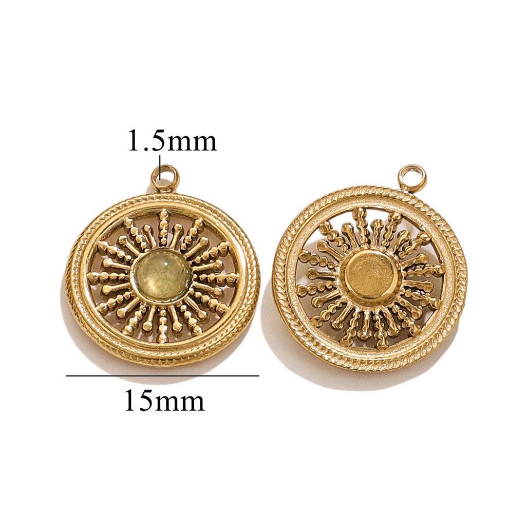 Минималистичный ретро комплект ожерелья с подвеской из бирюзы и серег