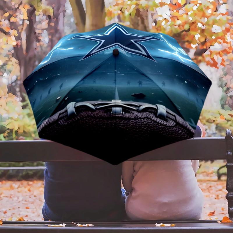 Dallas Cowboys Umbrella with Automatic Open/Close & Self-8-Rib Heavy-Duty Umbrella, Compact Travel Umbrella Suitable for Outdoor
