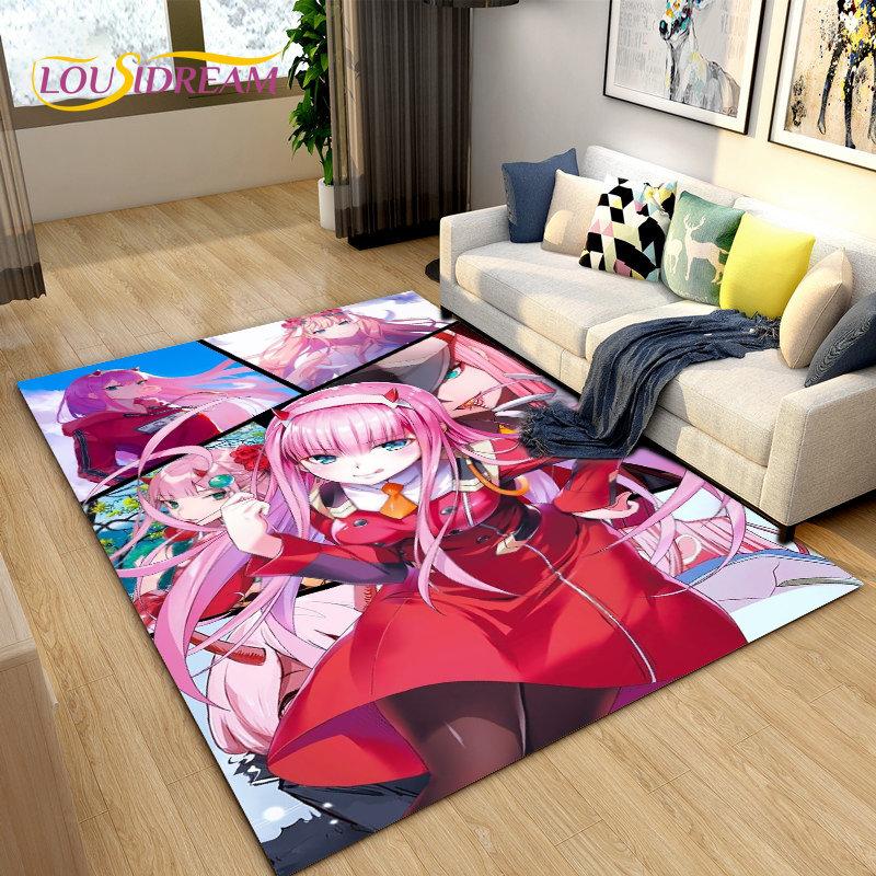 Ковер Zero Two DARLING In The FRANXX Аниме, Ковер для Гостиной, Спальни, Дивана, Прихожей, Декор, Детский Нескользящий Коврик для Пола