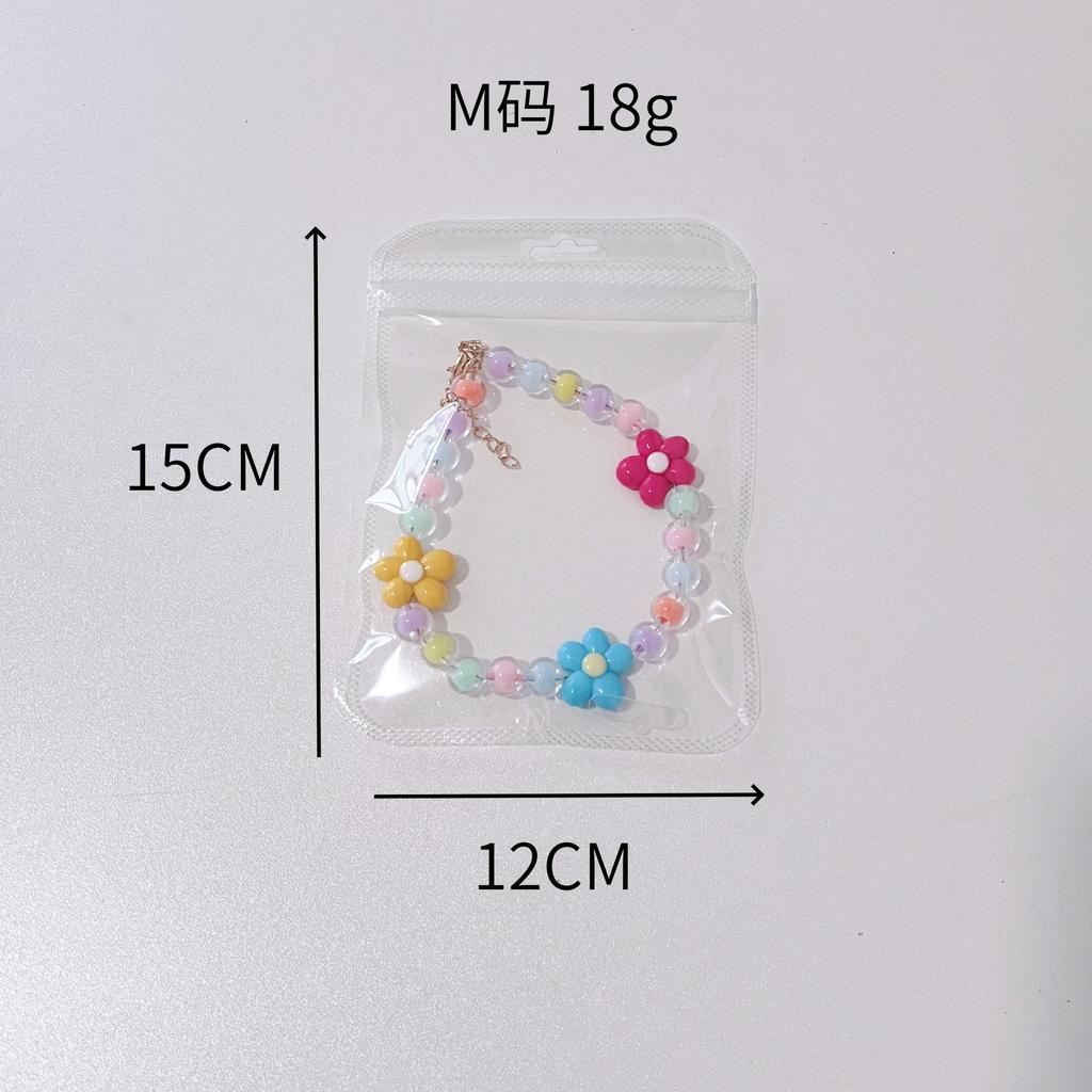 Macaron Color Pet Necklace Cute Flower Decor Adjustable Collar for Cats Small Dogs