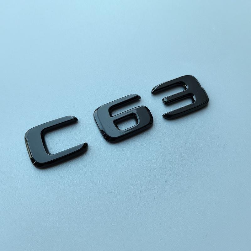 Flat Letters V8 Biturbo 4matic+ Car Emblem for Mercedes Benz AMG C43 C63 C63S W204 W205 C205 S205 W206 Fender Rear Star Sticker STUVW1