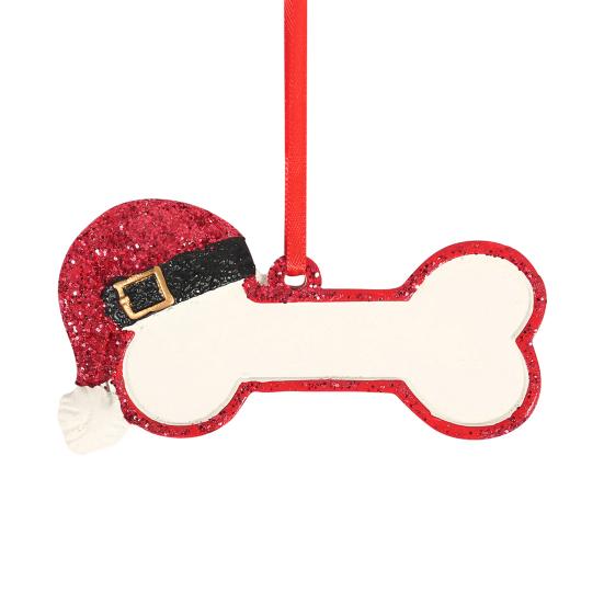 Рождественская подвеска в виде кости, украшение своими руками, кость с рождественской шапкой, праздничный сувенир в форме кости для собак, украшение на рождественскую елку