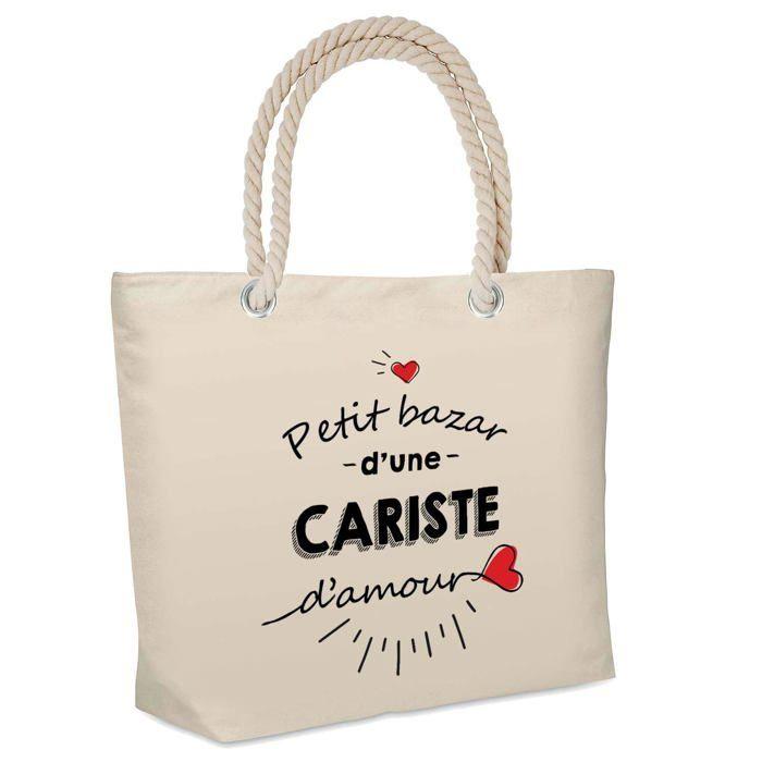 Sac de plage - PLANETEE - isotherme Bazar d'une Cariste d'amour - Coton - Grande contenance - Anses solides