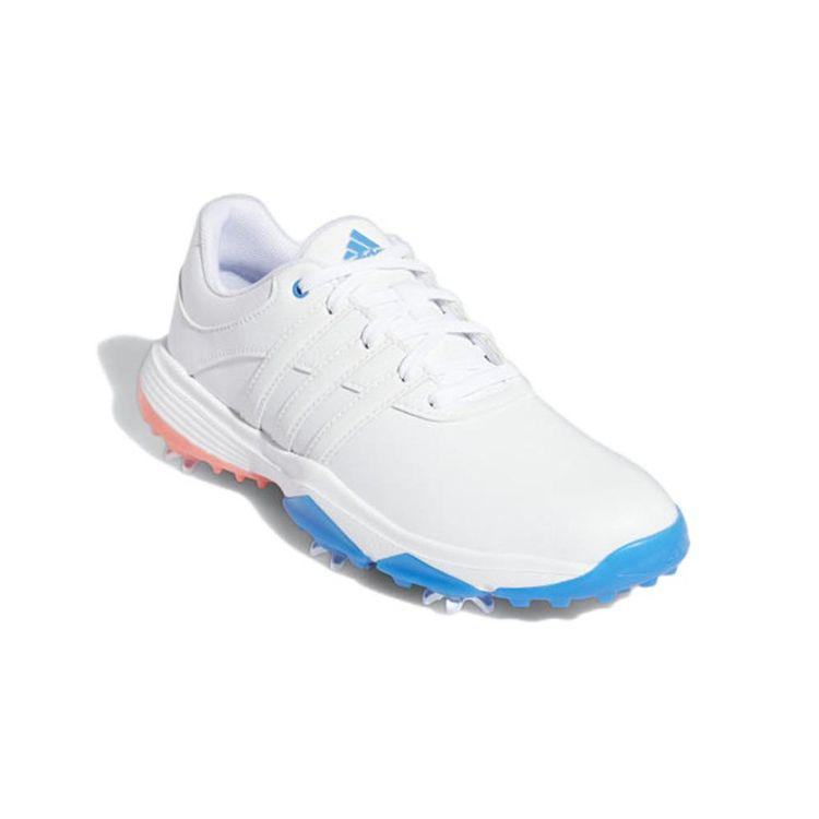 adidas Tour 360 22 J белые синие кроссовки Rush Kids Cloud-White GV9665