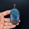 Tree Of Life Labradorite Pendant, Handmade Gemstone 999 Copper Wire Wrap Pendant Antique Jewelry, For Gift Silver Jewelry