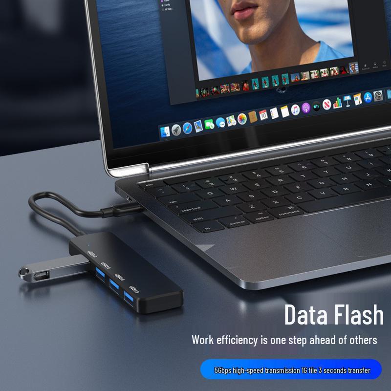Многопортовый USB 3.0 концентратор для ноутбуков с Type-C: Совместимо с Huawei, Apple, Lenovo.