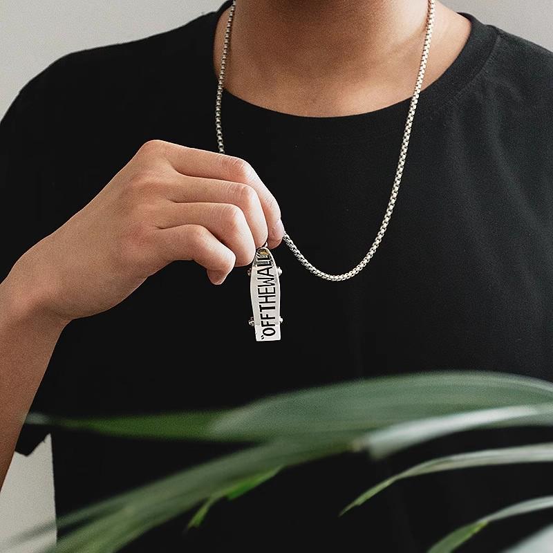 Модное мужское хип-хоп ожерелье из титановой стали - Стильный, универсальный и эмоциональный парный аксессуар.