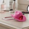 Felt Pink Cowboy Hat Headband Plastic Shining Lip Print Hairband Valentine's Day Hair Hoop  Women