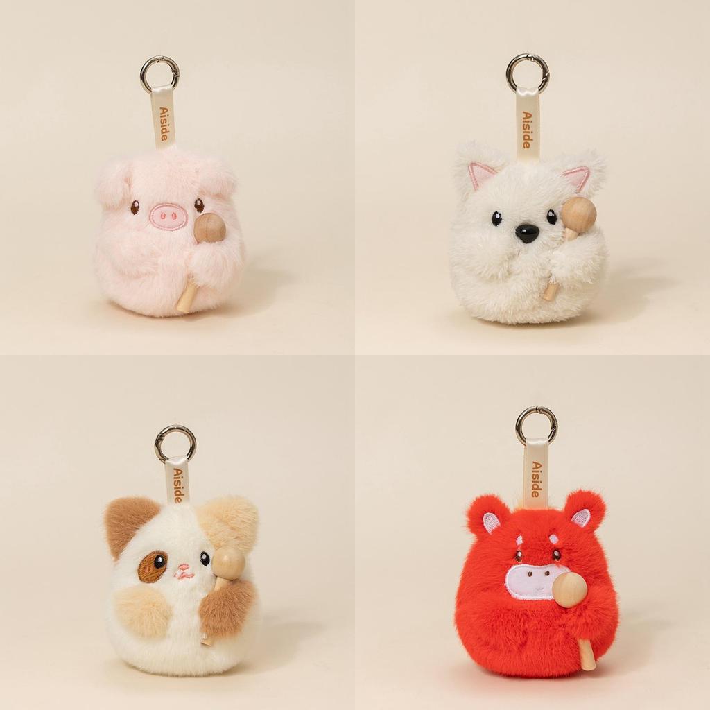 Knock On The Wooden Fish Plush Keychain With Soft Polyester Filling For Gift And Decoration