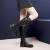 35~43 Fashion Women Winter Shoes Mid Heel Mid Calf Martin Boots Motocycle Platform