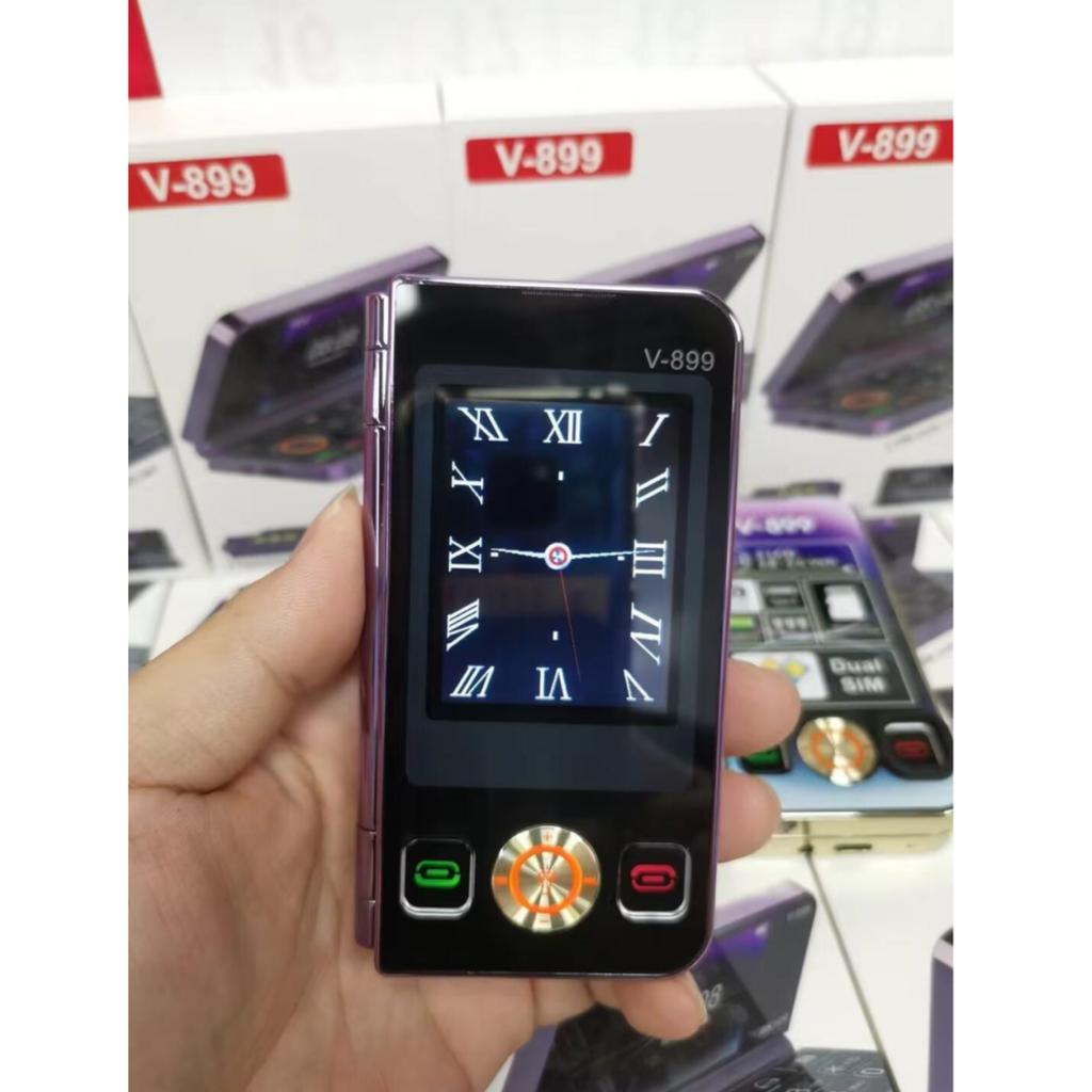 V-899 2G складной мобильный телефон 2,8-дюймовый двойной экран 32 МБ ОЗУ 64 МБ ПЗУ MTK6261A две SIM-карты 3,0-мегапиксельная камера Type-C FM Mp4 Torch мобильный телефон