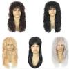 70s 80s Rockstar Cosplay Wig Rocker Black Brown Blonde Hair Punk Fluffy Curvy Halloween Party Mullet Wigs Rock Accessories