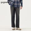 Gxg.jeans Мужские джинсы прямого кроя, свободная посадка, выцветшие черные, серые