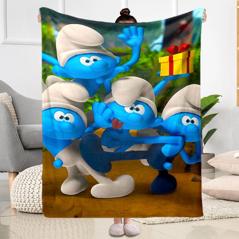 Smurfs: Lost Village Adventure Blanket Soft Warm Cozy Great for Sofa Picnics Chair All-Season Use Modern Style Gift for Travel Home Birthdays