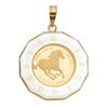Coin Pendant Tuvalu Horse Clock Frame [Fairy Cullet] K24/18 1/25oz (White)