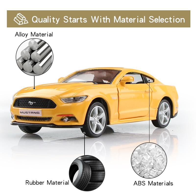 Ford Mustang GT 2015 Симуляция суперкара Литые и игрушечные транспортные средства Инерционный механизм и открывающиеся двери RMZ city 1:36 Коллекционная модель автомобиля из сплава