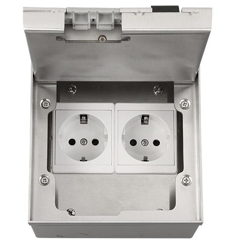 Marble Flat Floor Insert Multifunctional Pure Stainless Steel Power Ground Plug Household Floor Socket Box