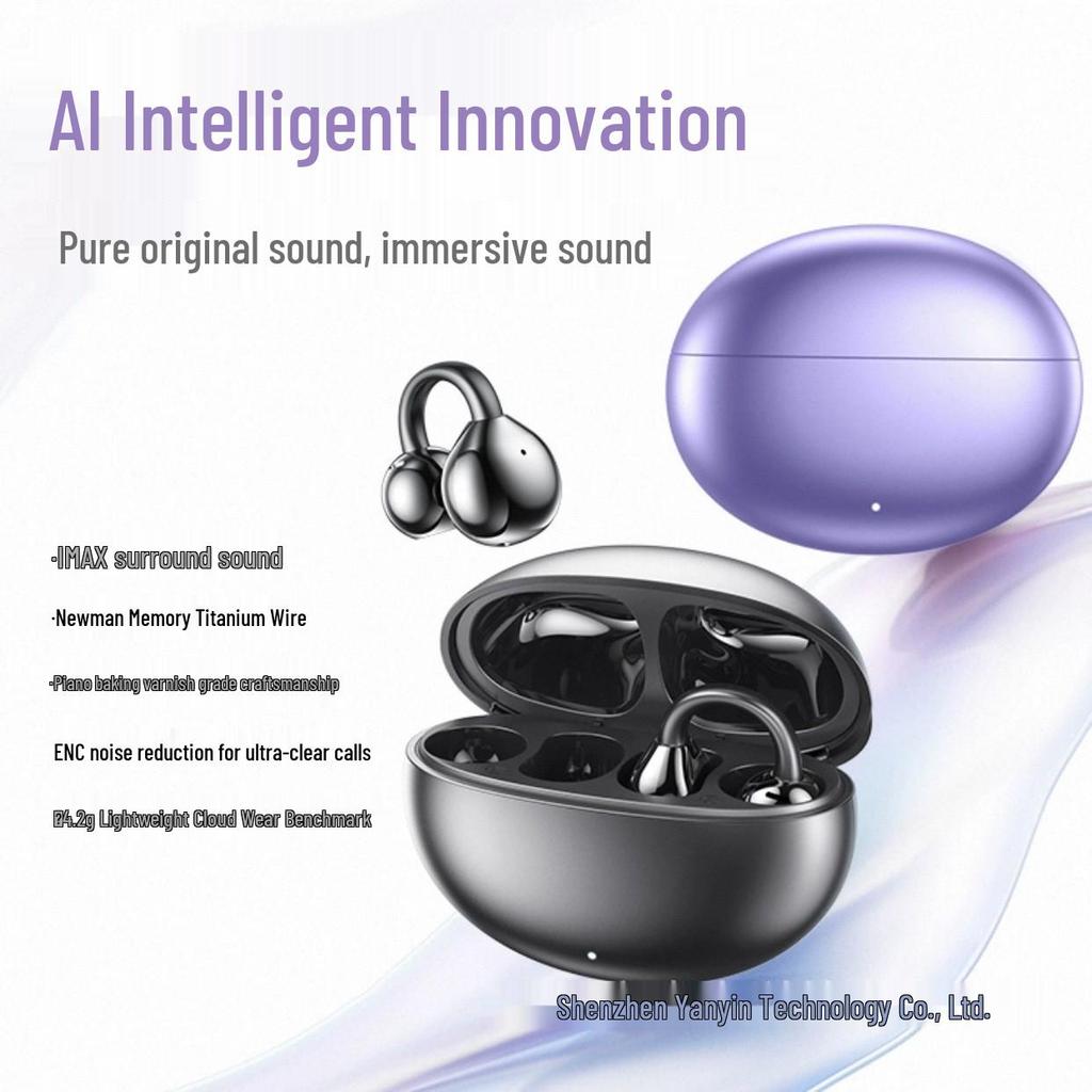 M91 Smart AI Bluetooth Clip-on Earphone - High-Quality, Non-In-Ear Design for Cross-Border Translation