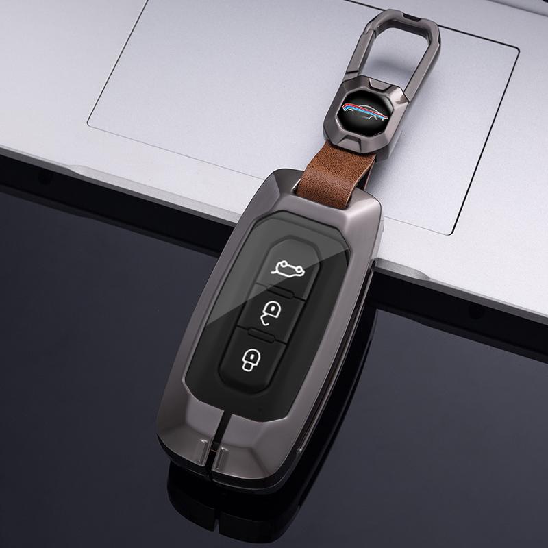 Металлический автомобильный смарт-чехол для дистанционного ключа для Ford Territory EV, сумка из ТПУ, держатель, защитная цепочка для ключей, аксессуары