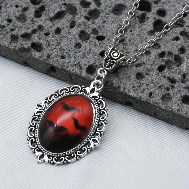 Готическое ожерелье с подвеской из смолы в стиле «Кровь летучей мыши» в стиле Дракулы, ожерелье с волшебным волшебством ведьмы, женские вечерние украшения