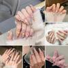 10Pcs 3D Flower Fake Nails Long Nail Extension Kit Wear Armor Reusable Easy To Remove Time-Saving Press On Nails for Home Salon