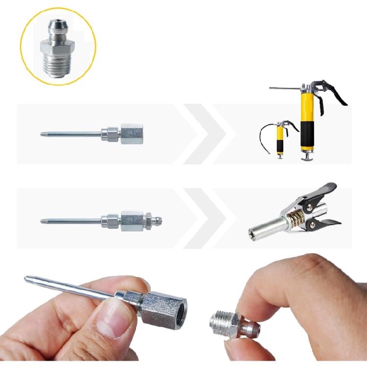 Industrial Grease Needle Nozzle Set with Dispenser and Covers for Efficient Lubrication Mechanical Fittings Repair Shops