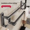 Двойная полка для полотенец из космического алюминия без сверления