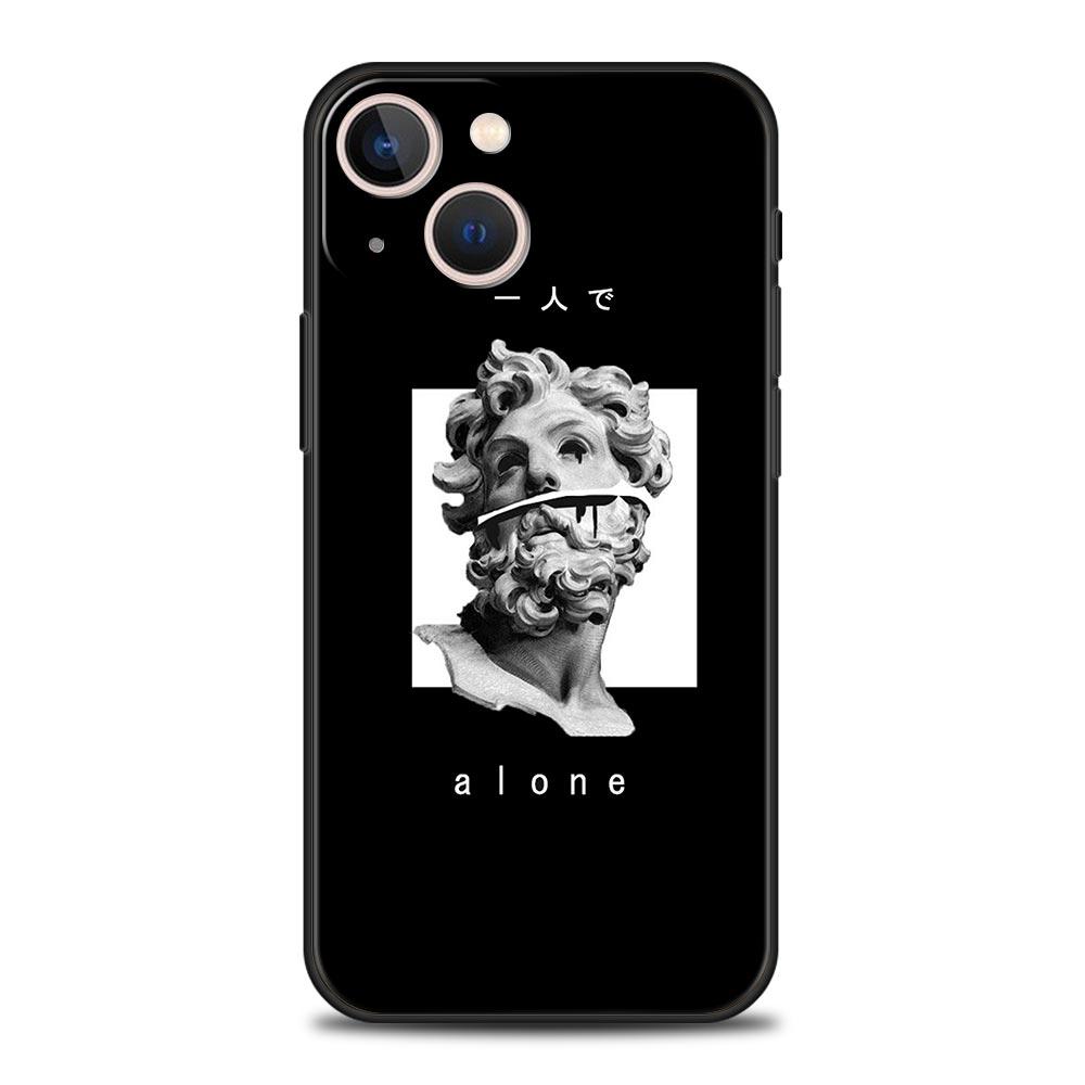 Мультяшная статуэтка Абстрактное искусство Чехол для телефона для iPhone 17 16 15 14 13 12 Pro Max 11 Pro Max 17 AIR Plus Ударопрочный Мягкий ТПУ Сумка