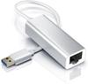 Сетевой адаптер переходник SUNROZ USB 3.0 - RJ45 LAN Gigabit (1000 Мбит/с) Aluminium Silver (A48737)