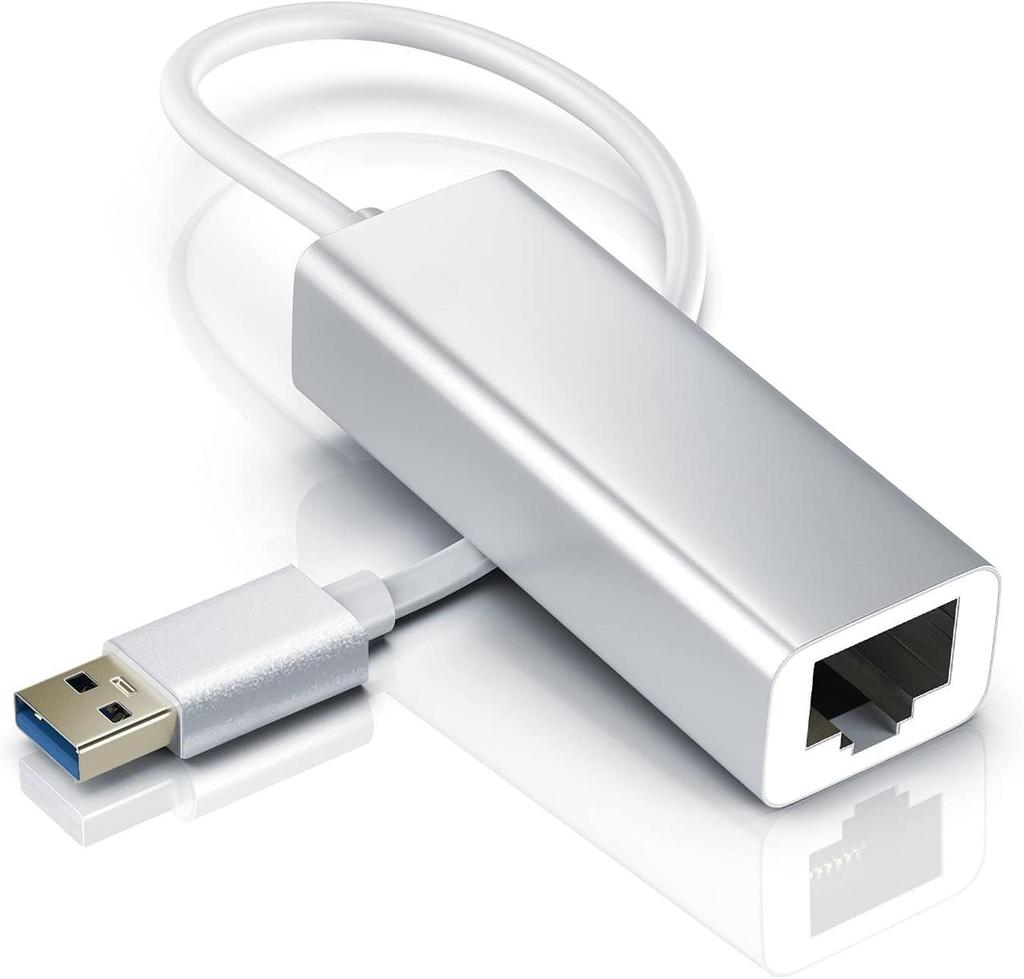 Сетевой адаптер переходник SUNROZ USB 3.0 - RJ45 LAN Gigabit (1000 Мбит/с) Aluminium Silver (A48737)