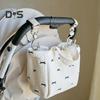 Outing Tote Bag Cotton Stroller Diaper Bag Portable Mommy Handbag Stroller Hanging Storage Bag for Diapers Bottles Travel Shopping