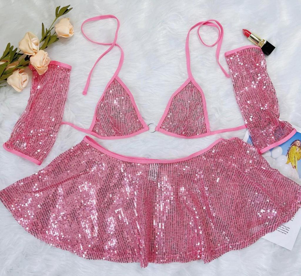 Европейский и американский танцевальный костюм для ночного клуба Jiani с блестками: Откровенный комплект нижнего белья для женщин