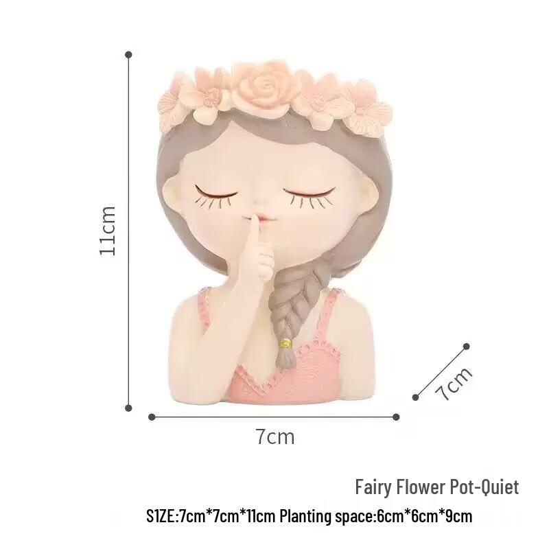 Creative Fairy Girl Succulent Flower Pot Silicone Desk Ornament