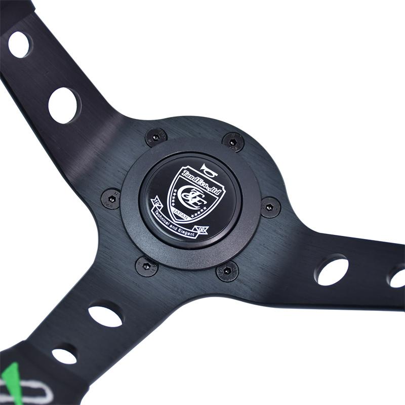 VERTEX 1996 13Inch Automobile Repacking Racing Steering wheel 6 Bolt Leather Alloy Drift Racing Steering Wheel with Horn Button