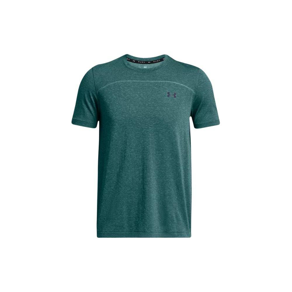Under Armour Letter Logo Print Crew Neck Short Sleeve T-Shirt Men Tops Ocean-Green 1382799-449