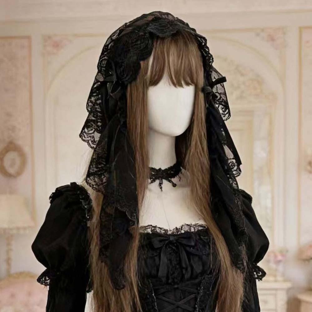 Black / White Lace Bow Hair Band Gothic Style Lolita Girls Headband Lolita Headwear Party