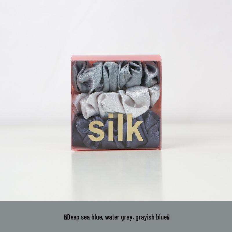 Butterfly Embroidered Silk Scrunchie Gift Set - Medium 19 Momme 100% Mulberry Silk Hair Ties