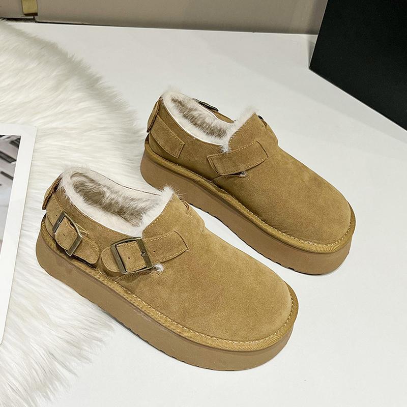 Зимние женские зимние сапоги Plarform из замши, короткие, плюшевые, дизайнерские туфли на плоской подошве из хлопка, тренд 2025 года, теплые, повседневные, удобные, женские ботинки