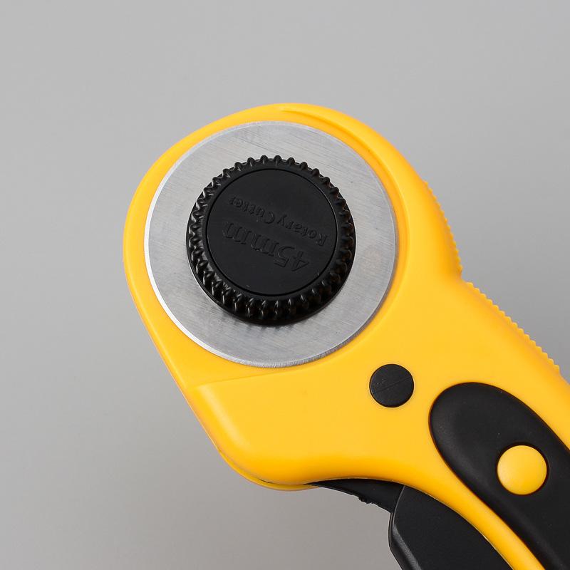 45 мм вращающийся резак для кожи, режущий инструмент для ткани, круглое лезвие, нож для лоскутного шитья, ручка-колесо