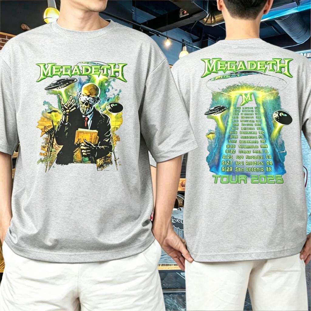 Megadeth Killing Road 2026 Тур Графическая Футболка Унисекс Трэш Метал Рок Группа Задняя Печать Дат Тура Короткий Рукав Уличная Одежда Футболки
