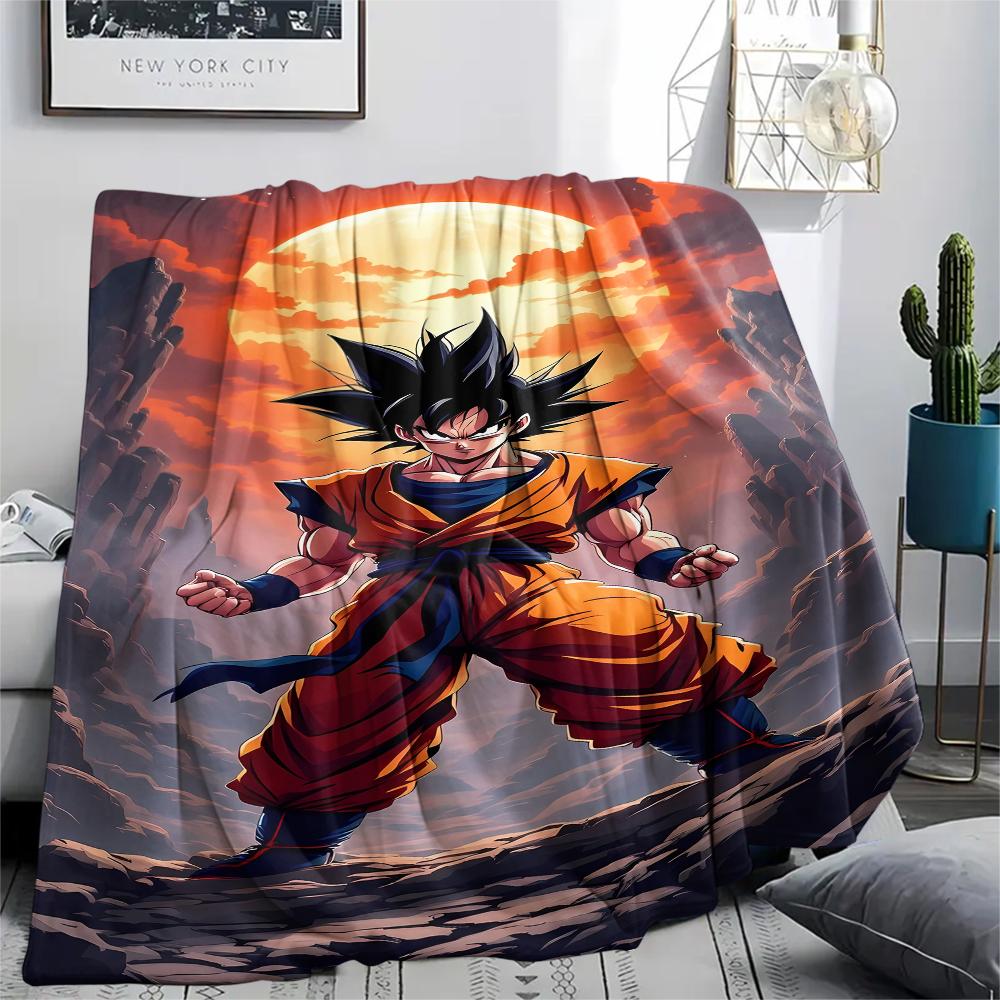Фланелевое одеяло с принтом персонажей Dragon Ball, Высококачественное, Удобное для всех сезонов, Декор для дома, Тепло и уют, Идеально для рождественских подарков