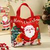 Christmas Canvas Tote Bag Reusable Grocery Shopping Bag Winter Holiday Gift Goodie Bag for Gifts Wrapping Storage