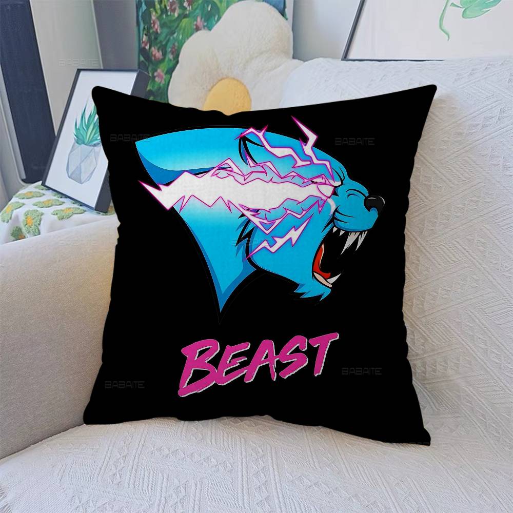 Игровой блогер MrBeast Наволочки Мультяшные Декоративные для Дивана Дома Двусторонние Короткий Плюш Милые Наволочки